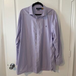 Ralph Lauren Men's Lavender Striped Button Down Shirt